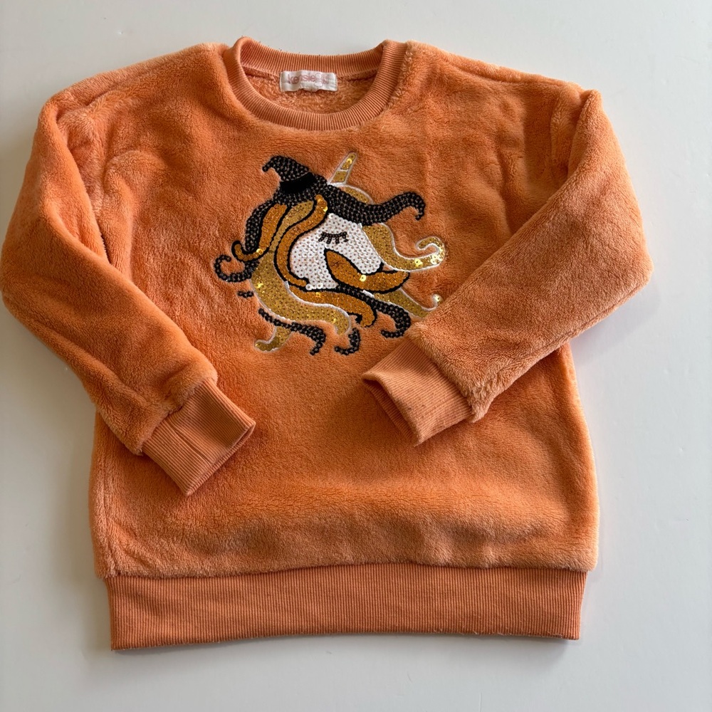 BN4‎ Kensie girl Orange Fuzzy Fleece Sweatshirt 4T